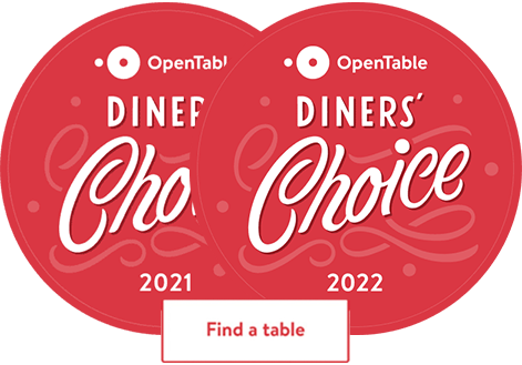 Open Table Diners Choice Winner 2021 and 2022